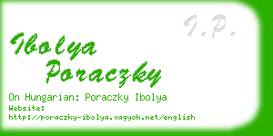 ibolya poraczky business card